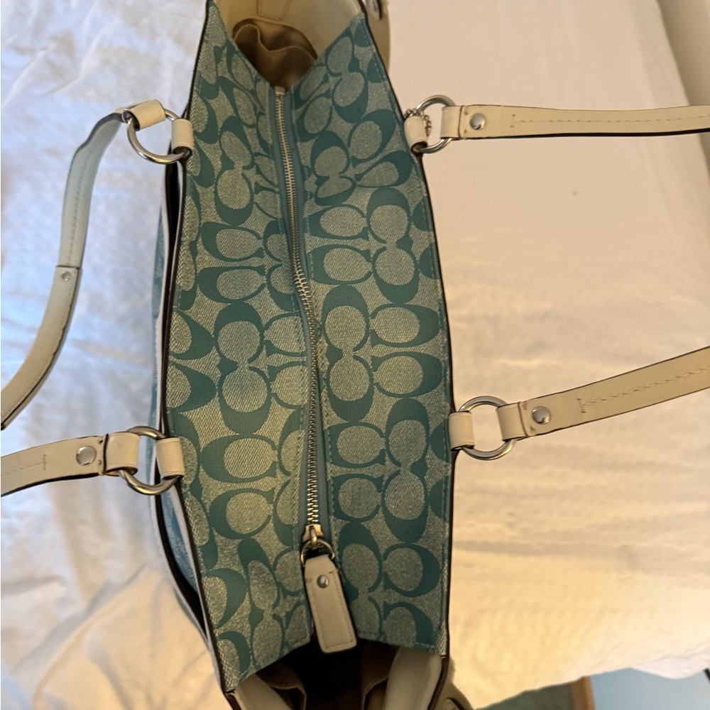 Coach Blue and Cream Women's Bag - Picture 4 of 7